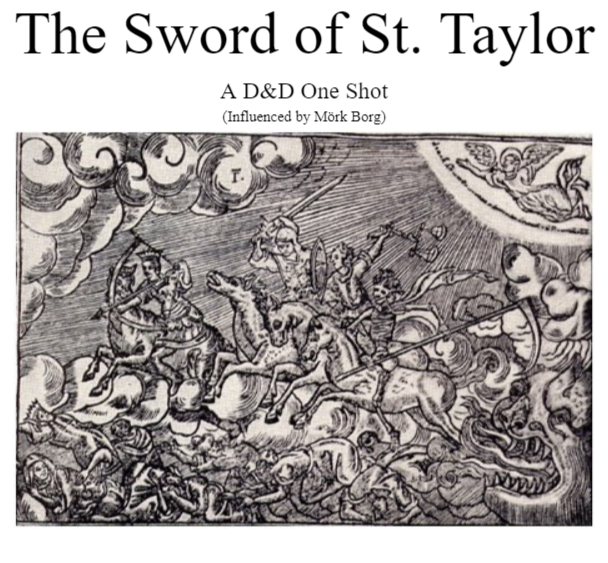 The Sword of St. Taylor – Free RPG Day