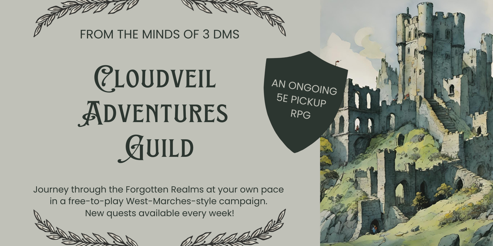 Cloudveil Adventures Guild RPG Banner at Mana Cloud